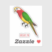 Sticker Cute happy parrot (Feuille)