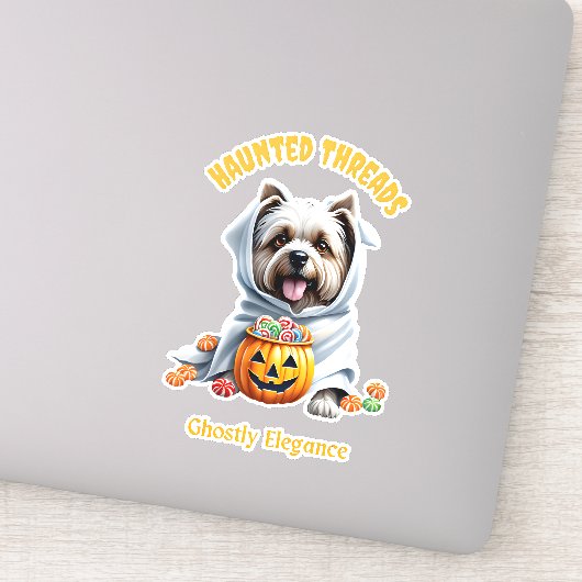 Sticker Cute Hauné Traitements Yorkie Pup Adorable Hallowe (Détail)