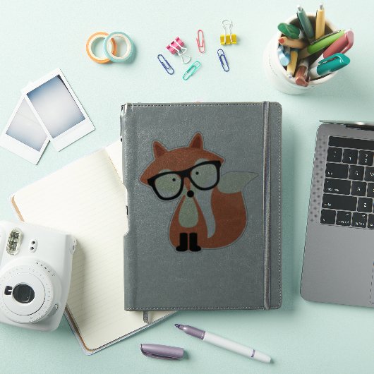 Sticker Cute Hipster Red Fox (Couverture iPad)