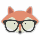 Sticker Cute Hipster Red Fox (Devant)