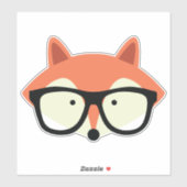 Sticker Cute Hipster Red Fox (Feuille)