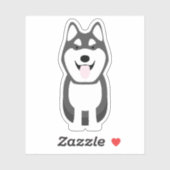 Sticker Cute Husky Chien Chien Chien Chiot Pet Animal Kiss (Feuille)