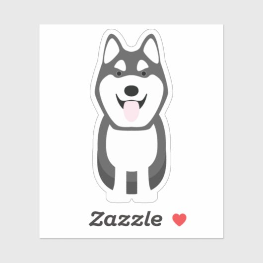 Sticker Cute Husky Chien Chien Chien Chiot Pet Animal Kiss (Feuille)