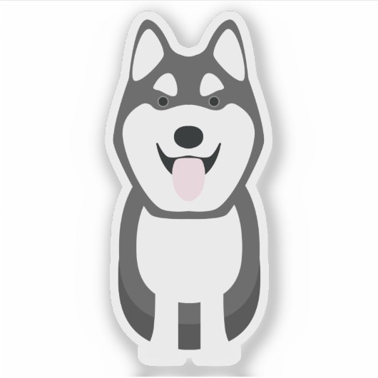 Sticker Cute Husky Chien Chien Chien Chiot Pet Animal Kiss (Devant)