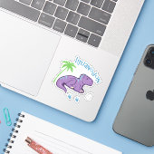 Sticker Cute Iguanodon (Ordinateur portable avec iPhone)