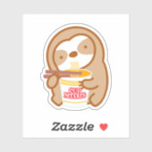 Sticker Cute Instant Ramen Noodé Soupe Sloth (Feuille)