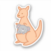 Sticker Cute Kangaroo Koala australienne (Devant)