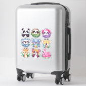 Sticker Cute kawaii animaux #4 (Sur valise)