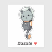 Sticker Cute Kawaii Astronaut Kitten (Feuille)