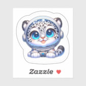 Sticker Cute Kawaii Astronaut Snow Leopard   (Feuille)