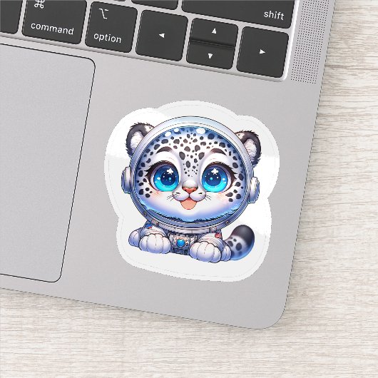 Sticker Cute Kawaii Astronaut Snow Leopard   (Détail)