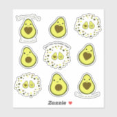 Sticker Cute Kawaii Avocados (Feuille)