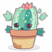 Sticker Cute kawaii cactus (Devant)