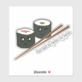 Sticker Cute Kawaii Caractères Sushi Chopsticks (Feuille)