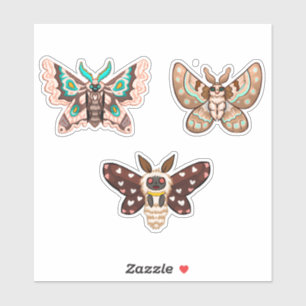 Sticker Cute Kawaii Chibi Moths