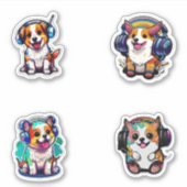 Sticker Cute Kawaii Chipies Portes Casque Pack (Devant)