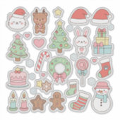Sticker Cute Kawaii Christmas Collection: Pastel Animals (Devant)