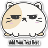 Sticker Cute Kawaii Chubby Angry Mochi Chat (Devant)