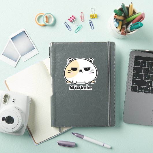 Sticker Cute Kawaii Chubby Angry Mochi Chat (Couverture iPad)