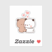 Sticker Cute Kawaii Chubby Mochi Panda ours (Feuille)