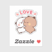 Sticker Cute Kawaii Chubby Mochi Panda ours (Feuille)