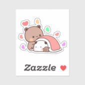 Sticker Cute Kawaii Chubby Mochi Panda ours (Feuille)