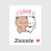 Sticker Cute Kawaii Chubby Mochi Panda ours (Feuille)