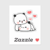 Sticker Cute Kawaii Chubby Mochi Panda ours (Feuille)