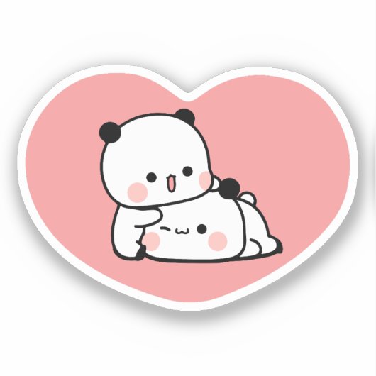 Sticker Cute Kawaii Chubby Mochi Panda ours (Recto)