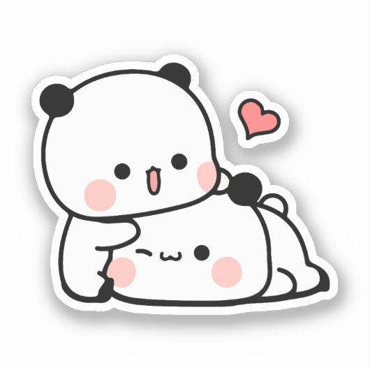 Sticker Cute Kawaii Chubby Mochi Panda ours (Recto)