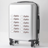 Sticker Cute Kawaii Cloud Nom personnalisé (Sur valise)