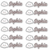 Sticker Cute Kawaii Cloud Nom personnalisé (Devant)