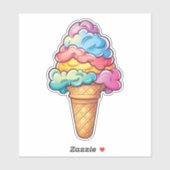 Sticker Cute Kawaii Cone de crème glacée | Sweet Treat (Feuille)