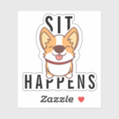 Sticker Cute Kawaii Corgi | Citation Amusante (Feuille)