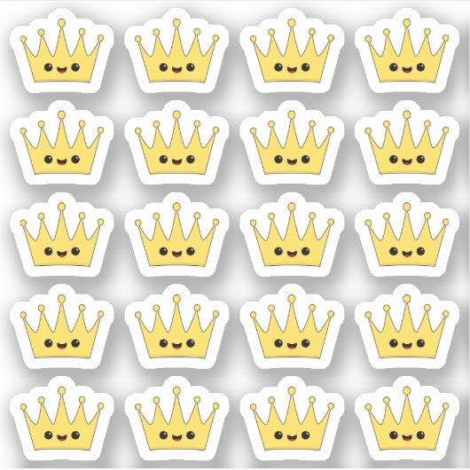 Sticker Cute Kawaii Crown Bujo Planner Décor (Devant)