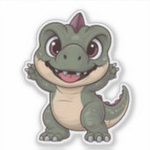 Sticker Cute Kawaii Dinosaur Adorable Dino Design pour le  (Devant)