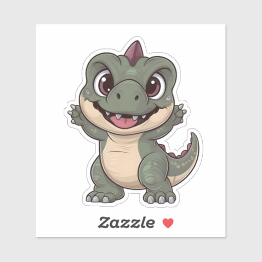 Sticker Cute Kawaii Dinosaur Adorable Dino Design pour le  (Feuille)