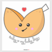 Sticker Cute Kawaii Fortune Cookie Lucky Day Emoji (Feuille)