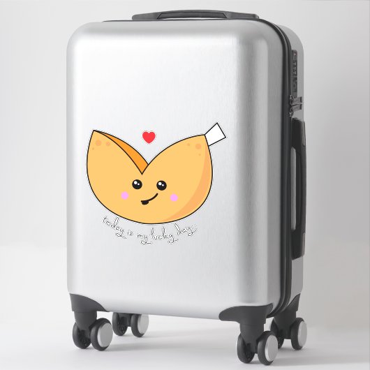 Sticker Cute Kawaii Fortune Cookie Lucky Day Emoji (Sur valise)