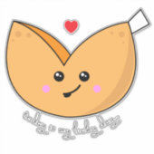 Sticker Cute Kawaii Fortune Cookie Lucky Day Emoji (Devant)