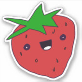 Sticker Cute Kawaii fraise (Devant)