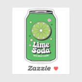 Sticker Cute Kawaii Fun Fruity Lime Soda Jus Boisson (Feuille)