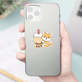 Sticker Cute Kawaii Funny Fox Boba Bubble Tea (Téléphone)