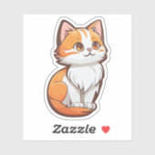 Sticker Cute Kawaii Kitten (Feuille)