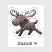 Sticker Cute Kawaii Moose (Feuille)