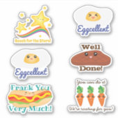 Sticker Cute Kawaii Nourriture Motivationnelle Mots (Devant)