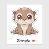 Sticker Cute Kawaii Otter Adorable Animal Fun Art (Feuille)