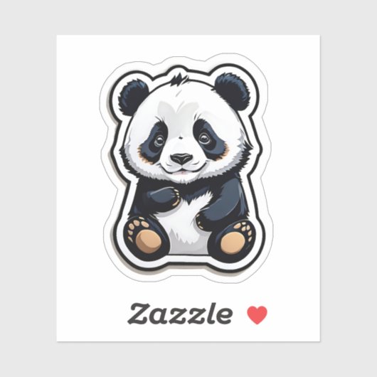 Sticker Cute Kawaii Panda (Feuille)