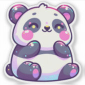 Sticker Cute Kawaii Panda avec points forts du Pastel (Devant)