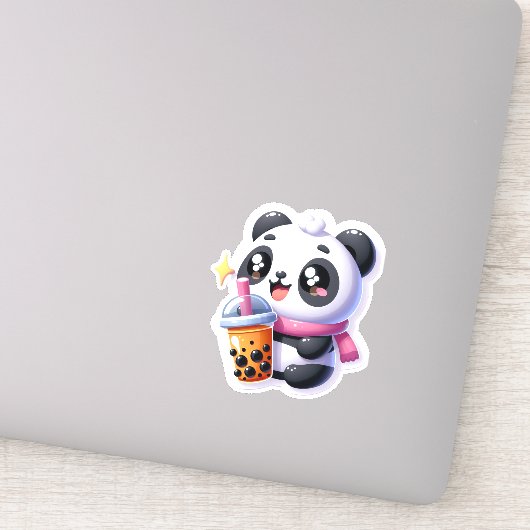 Sticker Cute Kawaii Panda Boissons Boba Bubble Tea Kawaii (Détail)